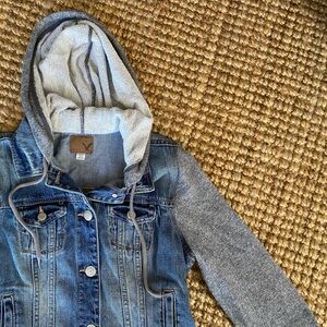 Like new hooded  denim jacket